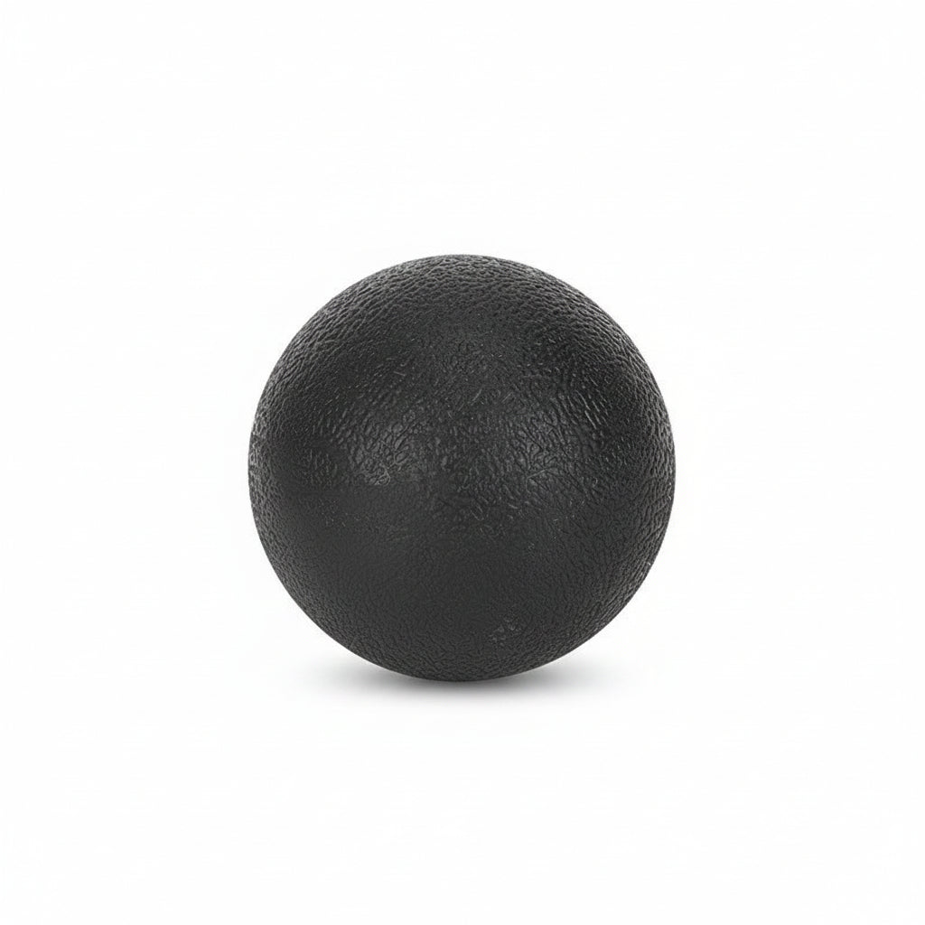 Black Skelgear massage ball on a white background