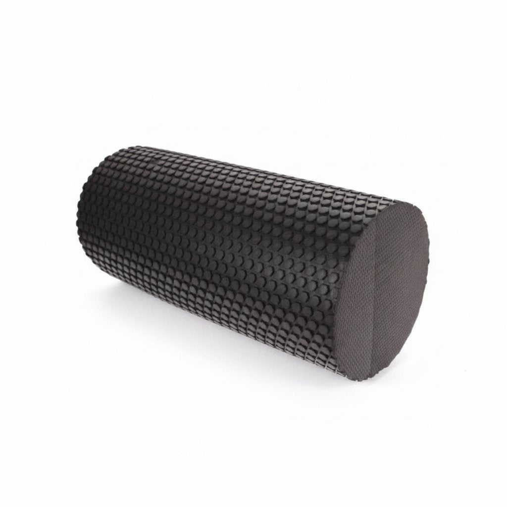 Black Skelgear textured foam roller on a white background