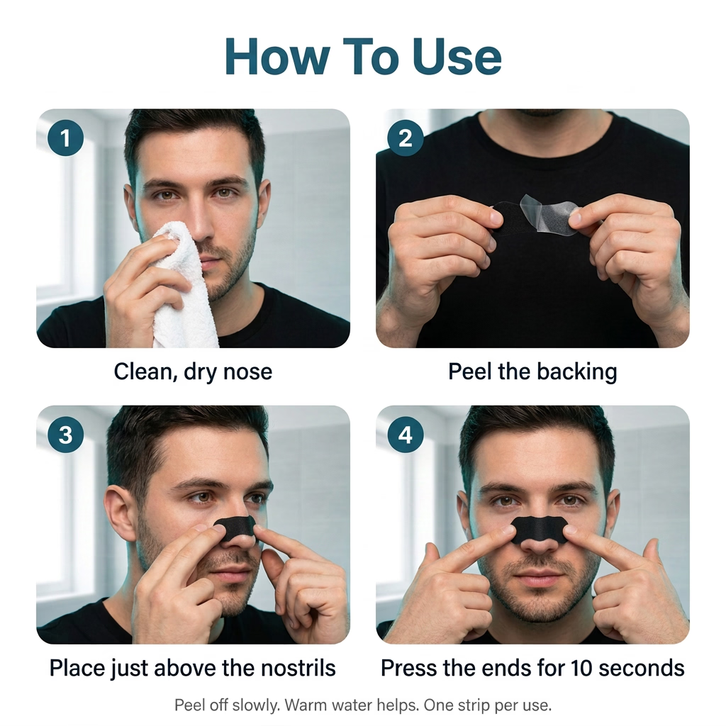 How to apply a nasal strip in four steps